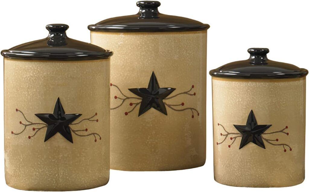 Park Designs Star Vine Canisters (Set of 3), Multicolor